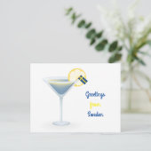 Salutations De Suède Cocktail Carte Postale Holida (Debout devant)