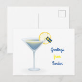 Salutations De Suède Cocktail Carte Postale Holida (Devant / Derrière)