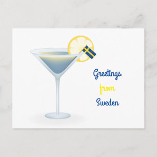Salutations De Suède Cocktail Carte Postale Holida