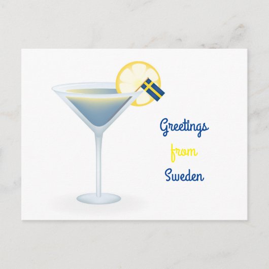 Salutations De Suède Cocktail Carte Postale Holida (Devant)