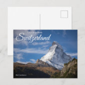 Salutations de Suisse Carte postale du Matterhorn (Devant / Derrière)