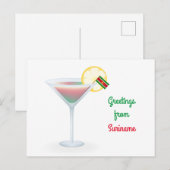 Salutations De Suriname Cocktail Carte Postale Hol (Devant / Derrière)