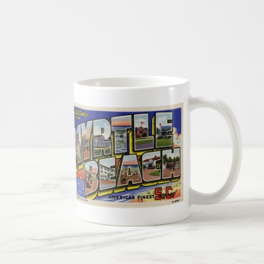 Salutations de tasse vintage de carte postale de (Droite)