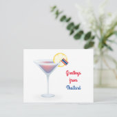 Salutations de Thaïlande Cocktail Carte postale (Debout devant)