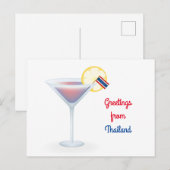 Salutations de Thaïlande Cocktail Carte postale (Devant / Derrière)
