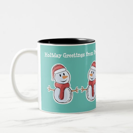 Salutations de vacances Customisé compagnie Mug (Gauche)
