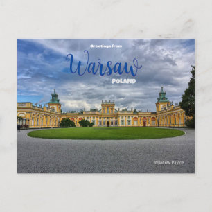Salutations de Varsovie Pologne Carte postale Pitt