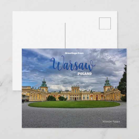 Salutations de Varsovie Pologne Carte postale Pitt (Devant / Derrière)