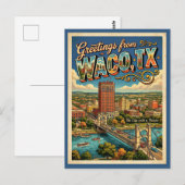 Salutations de Waco Texas Carte Postale de Style V (Devant / Derrière)
