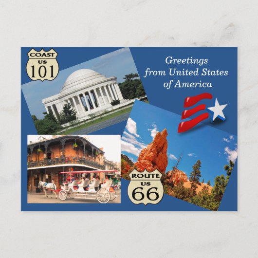 Salutations des États-Unis - carte postale (Devant)