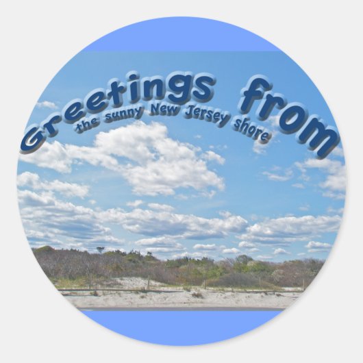 Salutations Des Stickers Sunny New Jersey Shore (Devant)