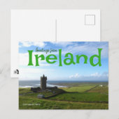 Salutations d'Irlande Carte postale du château de (Devant / Derrière)