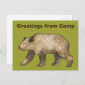 Salutations d'ours Brown de Camp Carte postale (Devant / Derrière)