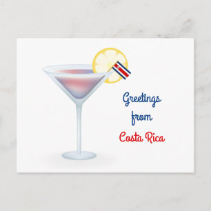 Salutations du Costa Rica Cocktail Carte de vacanc