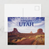Salutations du désert de l'Utah Carte postale de v (Devant / Derrière)
