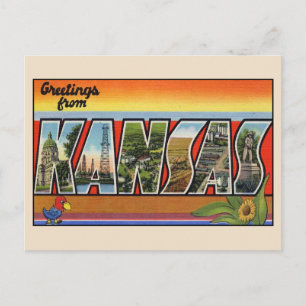 Salutations du Kansas - Carte postale grand format