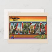 Salutations du Kansas - Carte postale grand format (Devant / Derrière)