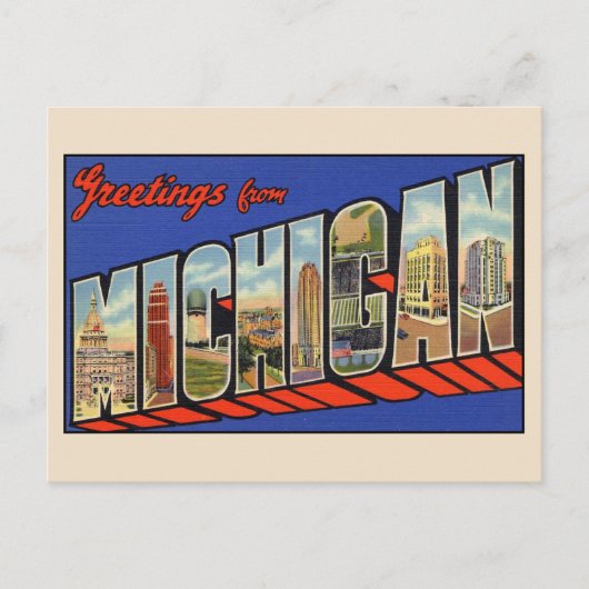 Salutations du Michigan - Carte postale à grandes (Devant)