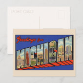 Salutations du Michigan - Carte postale grand form (Devant / Derrière)