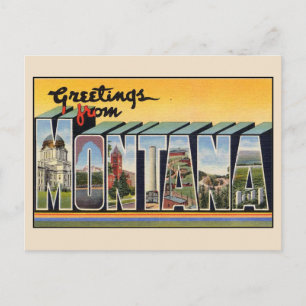 Salutations du Montana Grande Lettre Carte Postale