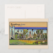 Salutations du Nebraska - Carte postale à grandes (Devant / Derrière)
