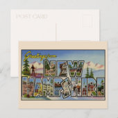 Salutations du New Hampshire - Carte postale grand (Devant / Derrière)