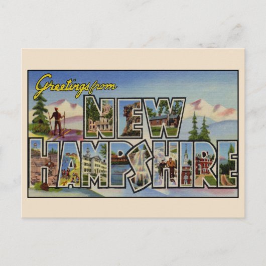 Salutations du New Hampshire - Carte postale grand (Devant)