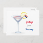 Salutations Du Paraguay Cocktail Carte Postale (Devant / Derrière)