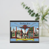 Salutations du Texas Carte postale vintage (Debout devant)