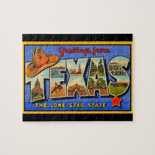 Salutations du Texas the Lone Star State Puzzle (Horizontal)