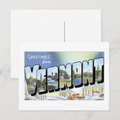 Salutations du Vermont ! Carte postale vintage (Devant / Derrière)