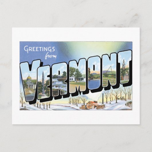 Salutations du Vermont ! Carte postale vintage (Devant)