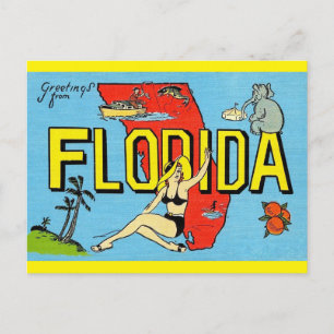  Salutations du Vintage voyage de Floride - Carte 