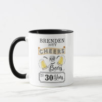 Salutations et bières à 30 ans de Mug d'anniversai