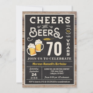 Salutations et bières Invitation 70e anniversaire