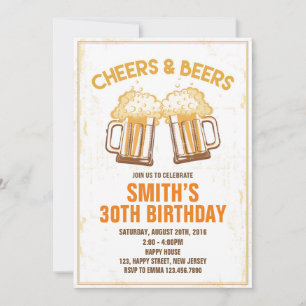 Salutations et bières Invitation d'anniversaire -