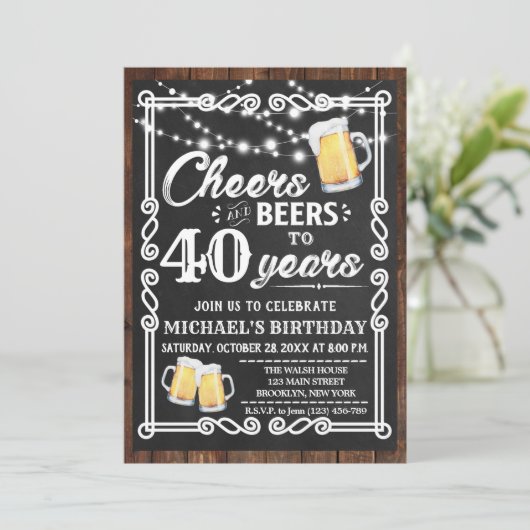 Salutations et bières Invitation d'anniversaire |  (Debout devant)