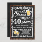 Salutations et bières Invitation d'anniversaire |  (Devant / Derrière)