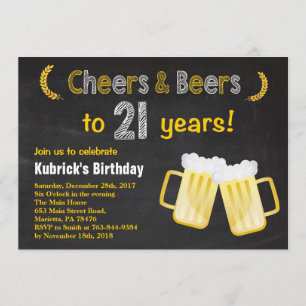 Salutations et bières Invitation du 21e anniversai