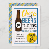 Salutations et bières mens invitations d'anniversa (Devant / Derrière)