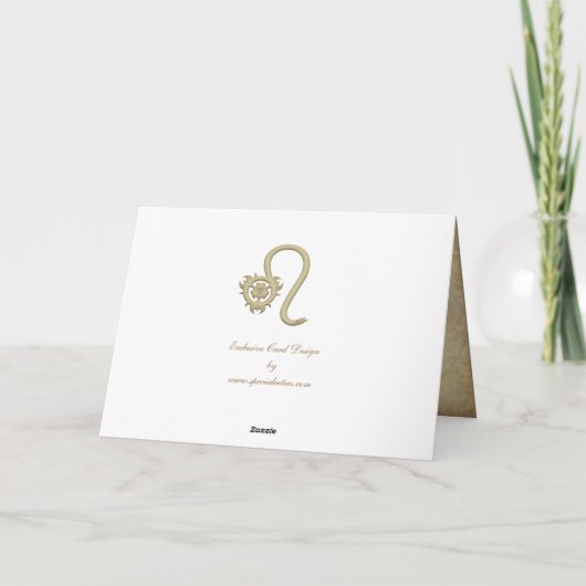 Salutations et cartes pour notes de Lion de signe (Dos)