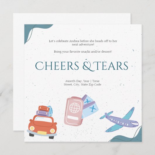 Salutations et larmes Farewell Party Invitation (Devant / Derrière)
