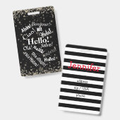 Salutations ! Étiquette de bagage ou Badge (Avant & arrière)