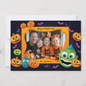 Salutations Halloween avec carte photo personnalis (Devant)