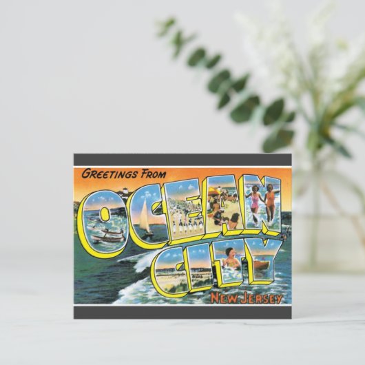 Salutations Ocean City, New Jersey Carte Postale V (Debout devant)