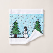 Salutations Snowman (Gant de toilette)