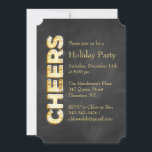 Salutations sur Chalkboard Fête Invitation<br><div class="desc">"Cheers" écrit en vintage marquee lumières sur un arrière - plan en damier,  accentue cette Invitation de Fêtes,  lui donnant un look chic et tendance.</div>