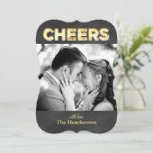 Salutations sur Chalkboard Holiday Carte photo (Debout devant)