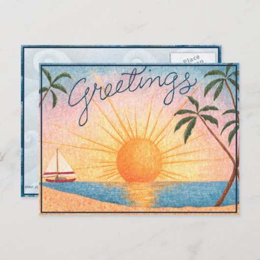 Salutations tropicales - Carte postale (Devant / Derrière)