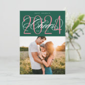 Salutations vertes au Carte photo de Noël 2024 (Debout devant)